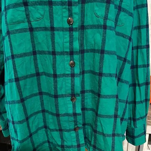 J.Crew  Green Plaid Button Down Shirt jacket, with pockets XXL