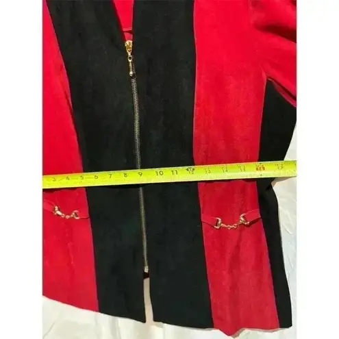 Jaclyn Smith Vintage Red & Black Colorblock Jacket Sz 14 Mob Wife Old Money