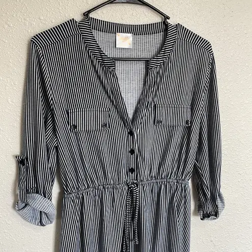 Siren Lily Maternity Striped Dress Black and White Stripe Size Small