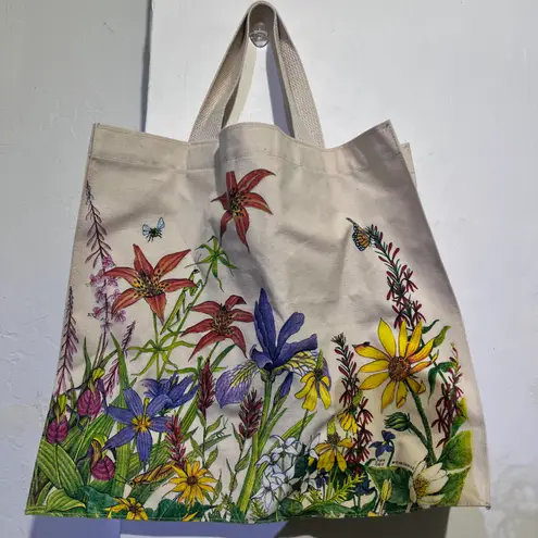 1992 Harlequin Mills 100% Cotton Tote Bag Floral With Birds Joyce