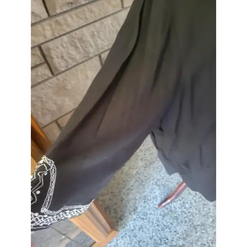 Liz&Me 4X Black Embroidered Tunic Top Blouse Caftan Boho Bohemian