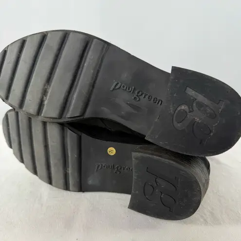 Paul Green  Nubuck Leather Side Zip Bootie in Black Size 7.5