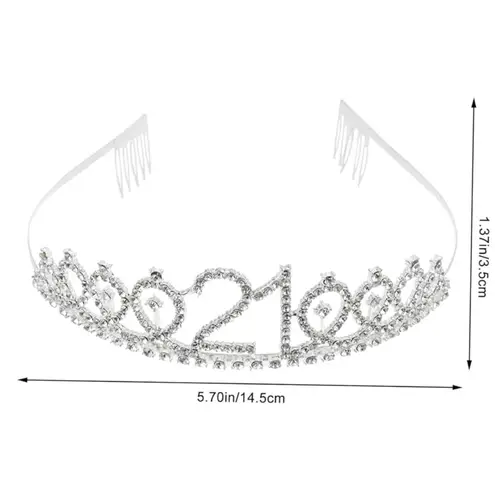 21 St Birthday Tiaras Set of 2 Gold and Sliver Rhinestone