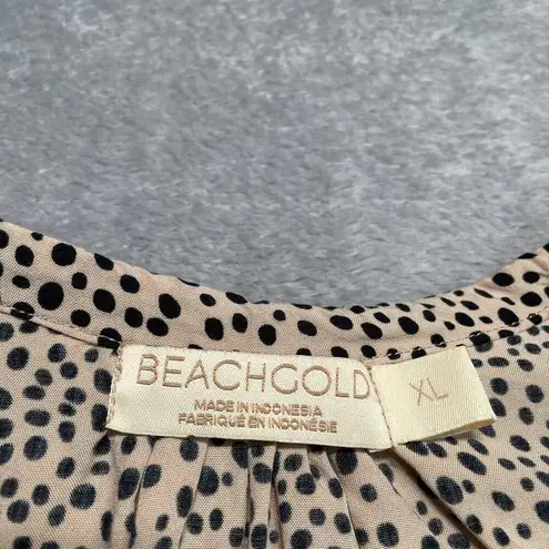 BeachGold Romper Womens Extra Large Beige Cheetah Animal Print Anthropologie Tan Size XL