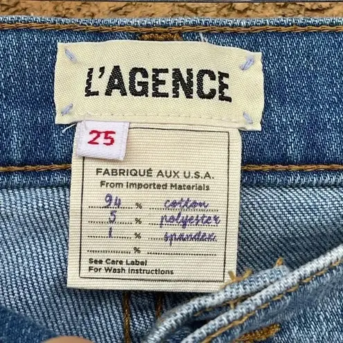 L'Agence El Matador French Slim Mid-Rise Jeans in Dry Ice sz 25