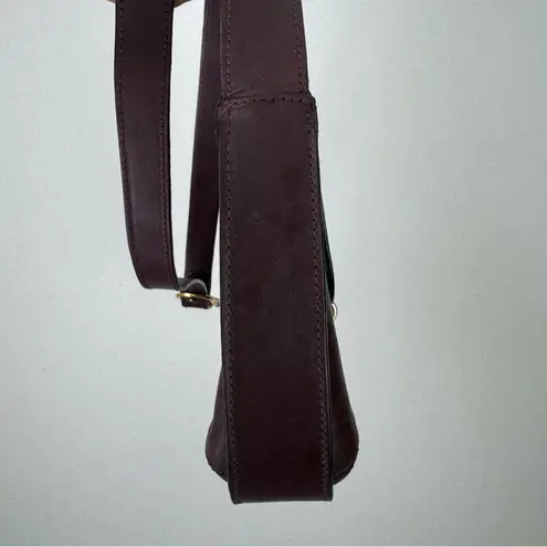 Vintage Del Rio Brown Leather Saddle Bag Shoulder Handbag