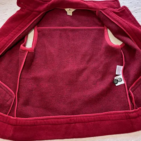 Woolrich Womens Cranberry Red Wool Vest Button Sleeveless Wool Size S