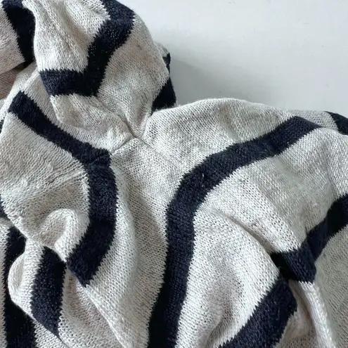 Muji sweater size Extra Small linen cream blue stripe Tan