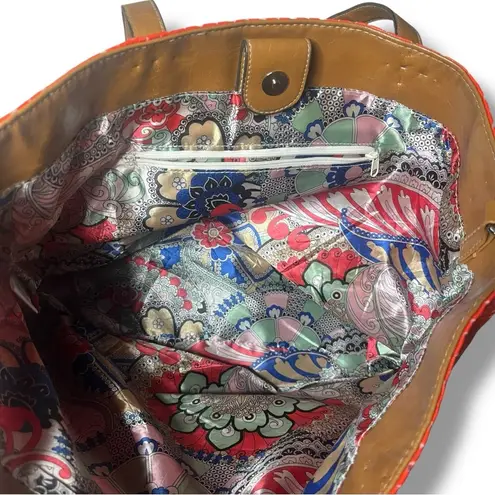 Rosetti Rossetti colorblock laser cut shoulder tote bag