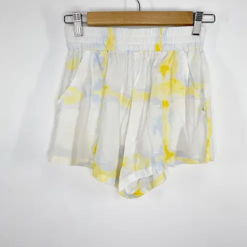 CALIA Womens Swim Coverup Shorts Size XXS White Yellow Summer Beach Vaca