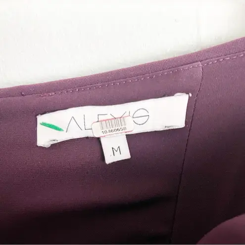 Alexis Kendall Plum Side Ruffle Trim Sleeveless Back Zipper Jumpsuit Size Medium