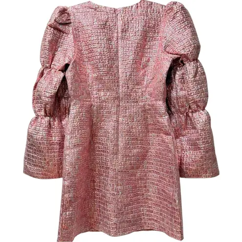 Tuckernuck NWT HYACINTH HOUSE Pink Multi Jacquard Puff Sleeve Darcy Mini Dress M