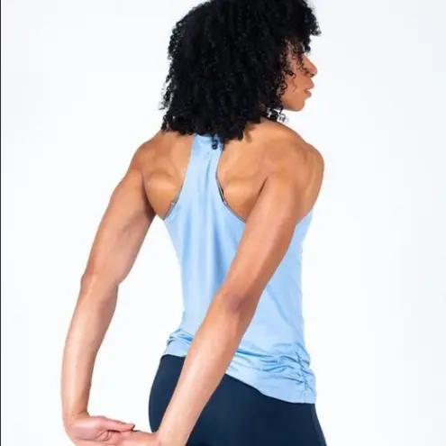 Spalding Women's High Neck Thin Straps Shirred Side Ruched Racerback Tank XS