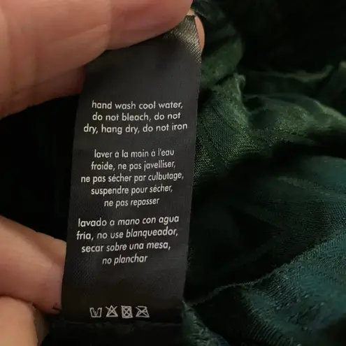 ONIA NEW Size M Chloe Wide Leg Pants Silky Chevron Moss Green Cover Up Side Slit