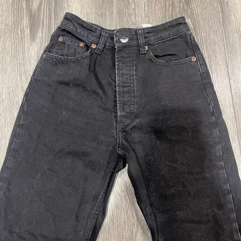 ZARA Womens Black Distressed Mom Jeans Size 2