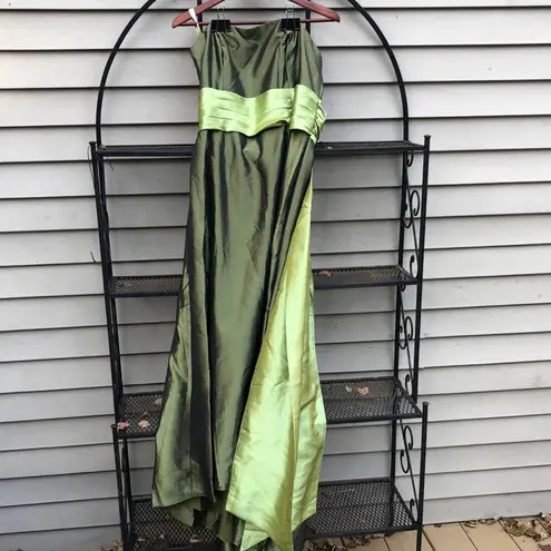 Forever Yours 16 avocado sage Green hi lo Strapless Prom wedding Dress