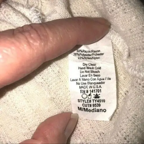 143 Story Womens Size Medium Knit Top Mixed Media Balloon Sleeve Sweater Top