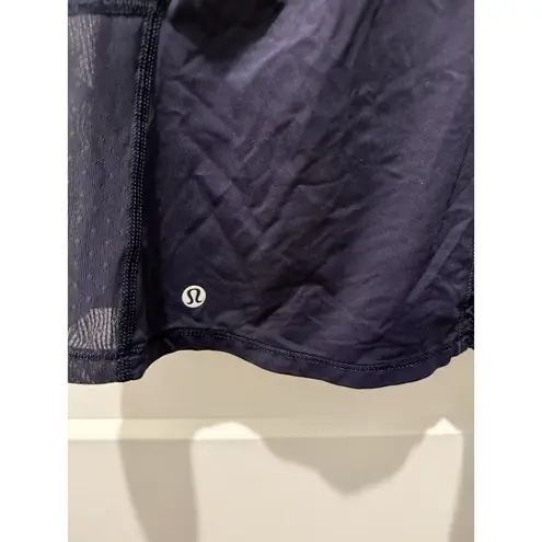 Lululemon Embodiment tank shirt althletic wear dot mesh dark Navy Blue Size S
