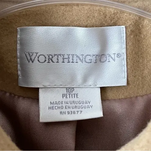 Worthington Merino Wool and Lambs Wool  Double Breasted Camel Color  coat