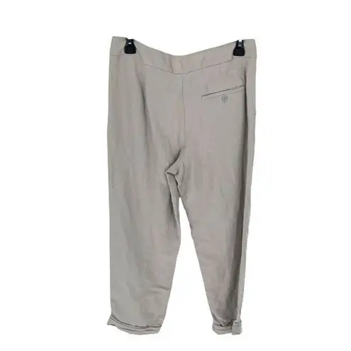 Wilfred Womens Allant Linen Blend Tie Waist Crop Pants Light Gray Size 2