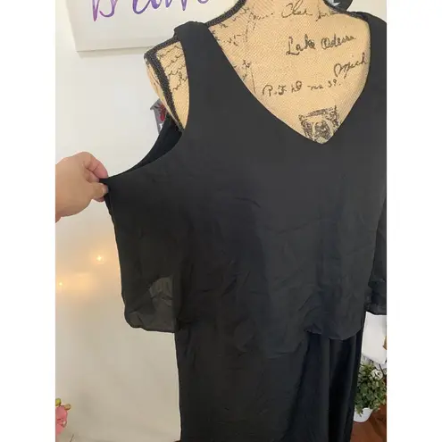 Metaphor (D-112) short sleeves womens dress size XL black color