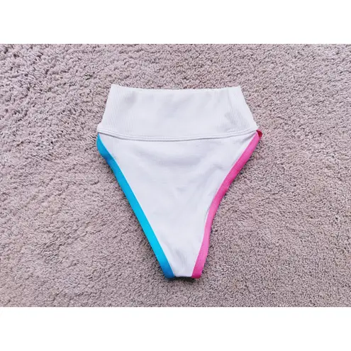 Beach Riot NWOT White Bikini Bottoms High Waisted XS Trendy Minimalist Swim