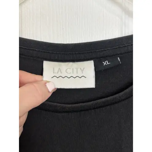 LA City Streetwear Graphic Tee Bald Eagle Free Spirit Cotton Size XL Boxy Fit Black