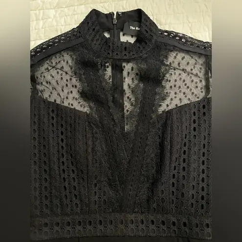 The Kooples black lace upper wrap dress