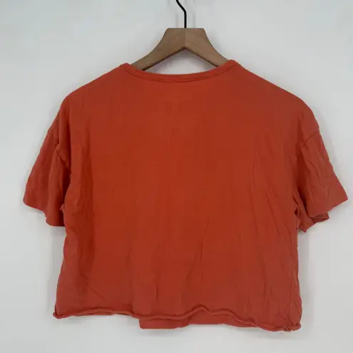 The Rolling Stones Daisy Lips Cropped T Shirt Orange Cotton Size S