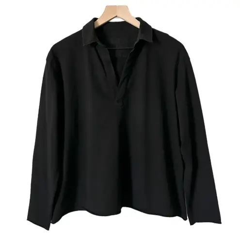 Frank & Eileen Patrick Popover Henley Heritage Jersey in Black Size Medium