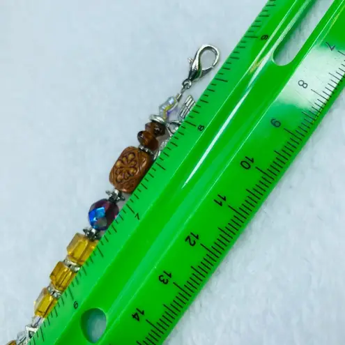 Womens Beaded Charm Bracelet Asymmetrical Beads Adjustable with Extender Chain