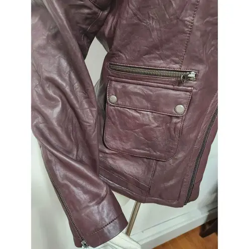 Free People  I'll Be Around Leather Moto Jacket Size L