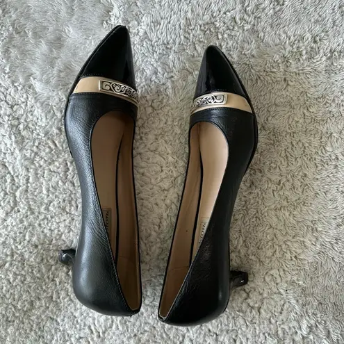 Brighton Flirt pumps/heels/kitten heels. Size 7 narrow. Black and cream/tan