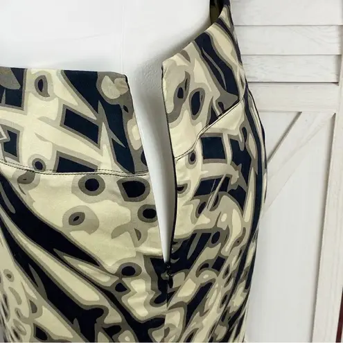 Alfani Printed Twill Pencil Skirt Black Green 12 Black