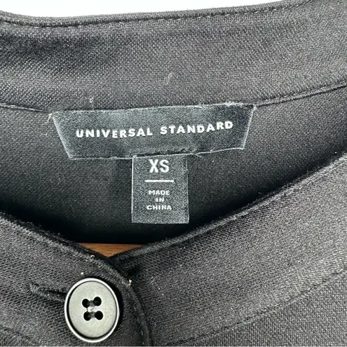 Universal Standard Black Button Front Wide Leg Jumpsuit Coveralls Size XS 10-12 - Image 7