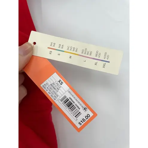 Colsie Bodysuit Womens XS Red Cut Out Ribbed Knit Sleeveless Pullover NWT