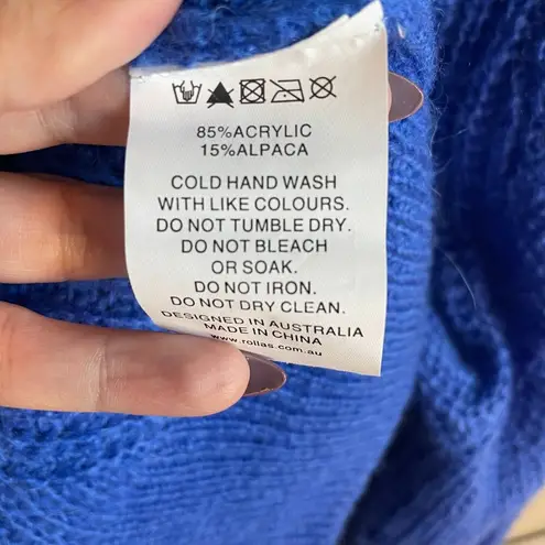 Rolla's Women's Blue Laura Alpaca Blend Sweater Size Small Fall Winter Chic