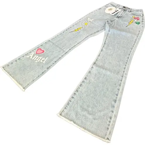 Princess Polly  Denim Flare Jeans with cute graphics