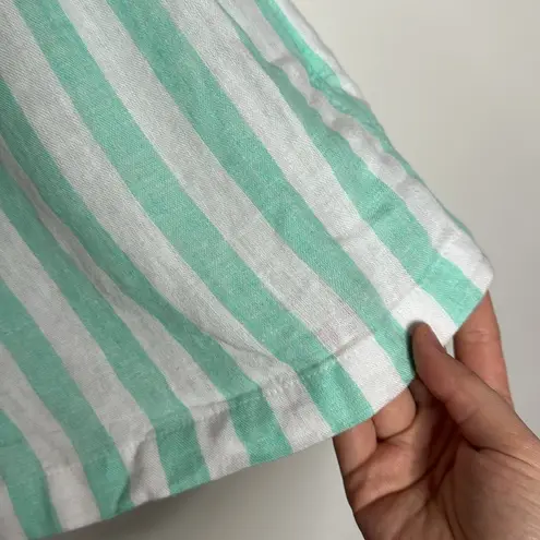 Stoney Clover Lane x Target striped linen blend front tie shorts green white M