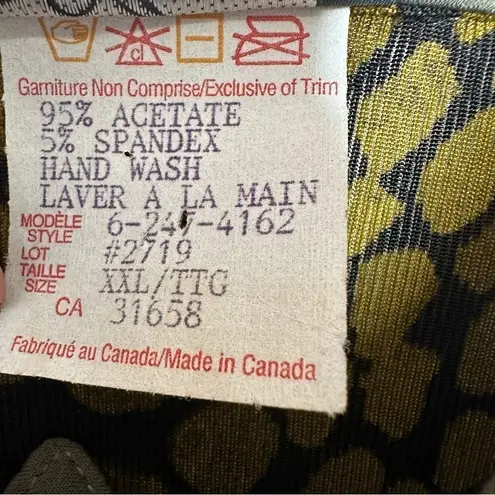 Artex Collection Crocodile Reptile Print Cardigan Blouse Size XXL Green