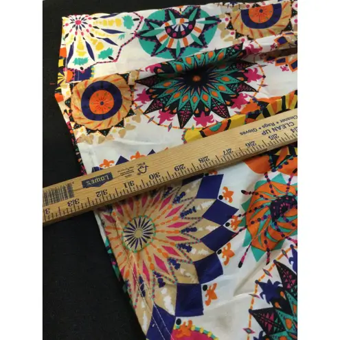 Topshineworld Womens Bohemian Mandala Print Smocked Waist Flare Dress XL White