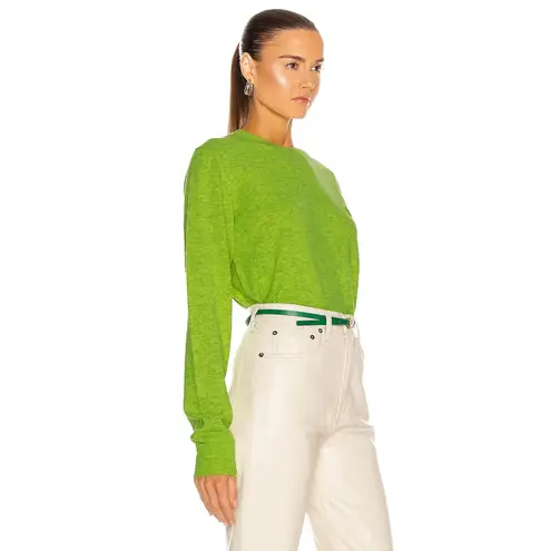 Acne Studios Acne Studios Kalon Face Sweater Neon Green Wool Patch Sweater XS