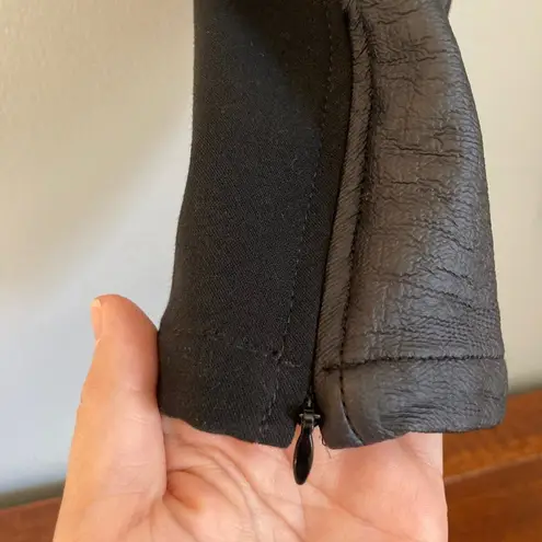 Emerson Fry Pants Womens 4 Black Ponte Pencil Faux Leather Minimalist Capsule