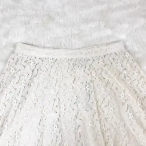 Grace Elements Ivory Cream Lace Midi Skirt A-Line Fit & Flare Size Small New