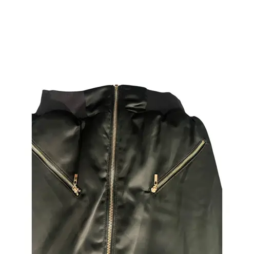 Marciano Black Luxury Bomber Jacket Size XS Women's Puffer Pockets Casual Zipper