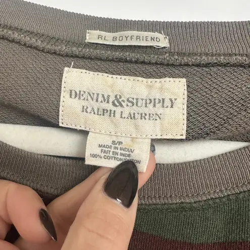 Denim & Supply Ralph Lauren Women's Camo Thunderbird Beaded Pullover, Small, EUC