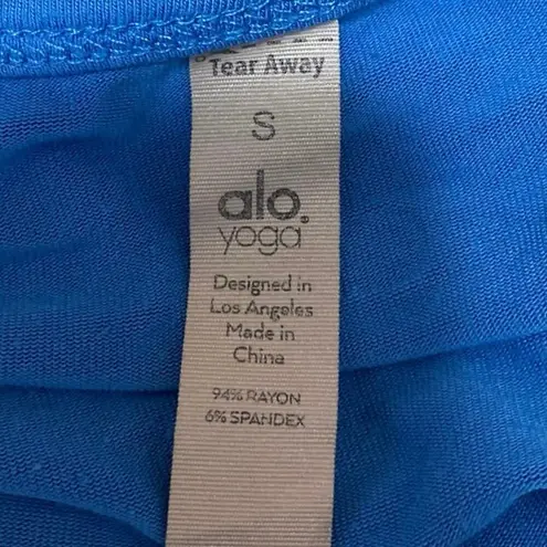 Alo Yoga  Women's Blue Sleeveless Twist Front Cami Camisole Crop Tank Top Size S