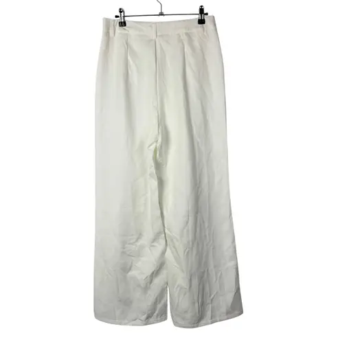 Boutique White High Rise Wide Leg Dress Trouser Pants M