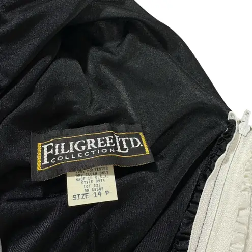 VINTAGE 1980S 90S Black + White Draped Cruella Deville style Dress M L Size M