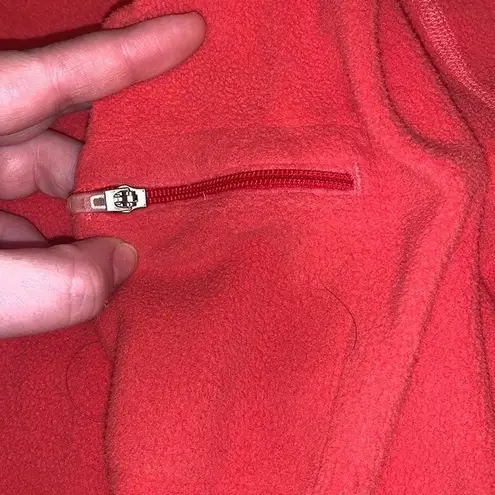 Women's L.L Bean pink lightweight fleece quarter zip winter fall outdoors hike